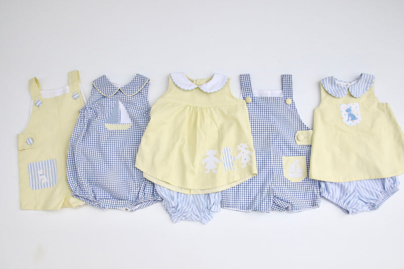 Hayes Vintage Shortall w/ No Pocket in Blue Tattersall