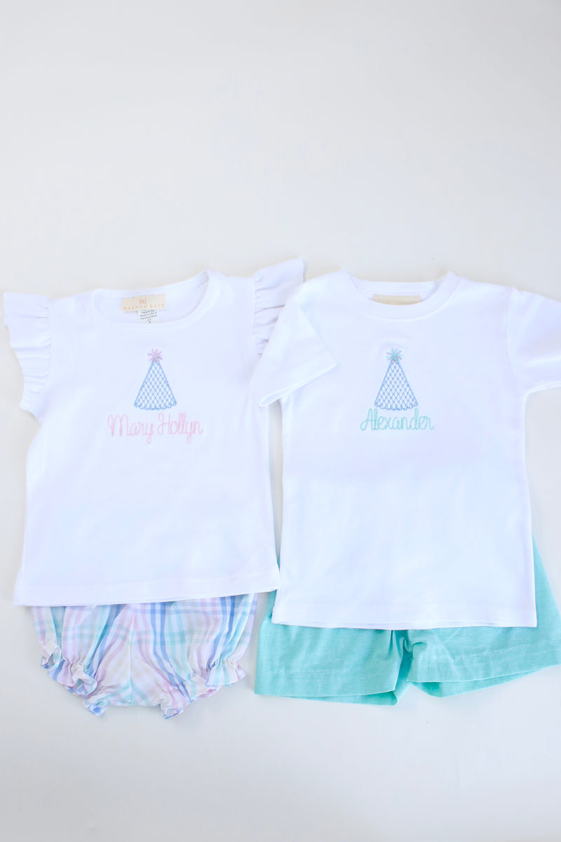 Angel Tee White w/ Party Hat with Name