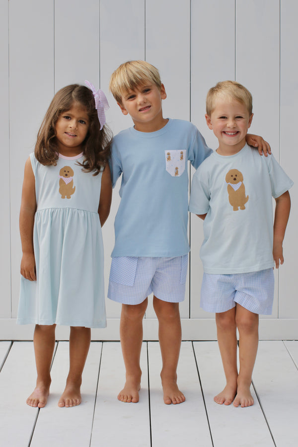 Boy Tee Short Sleeve Sky Blue with Pocket