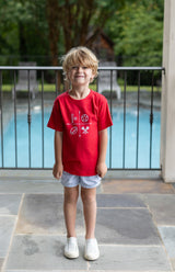 Boy Tee Short Sleeve Red with Sports Quadrant