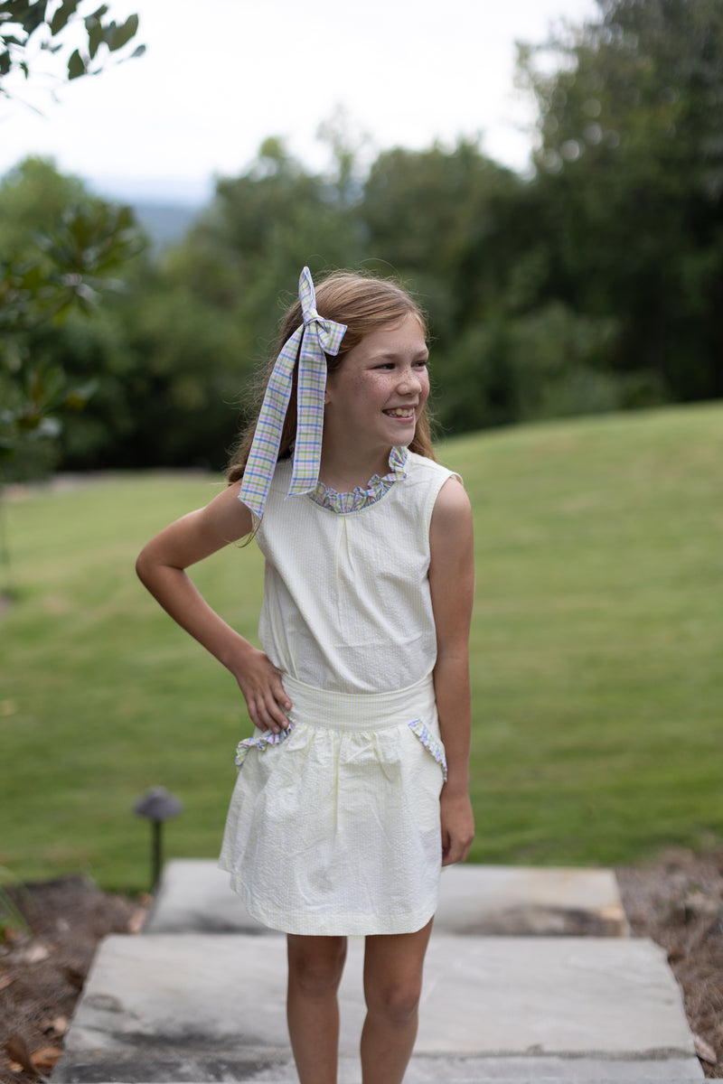 Annabelle Top in Yellow Stripe Seersucker