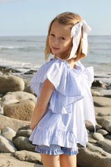 Nina Top in Blue & White Dress Stripe