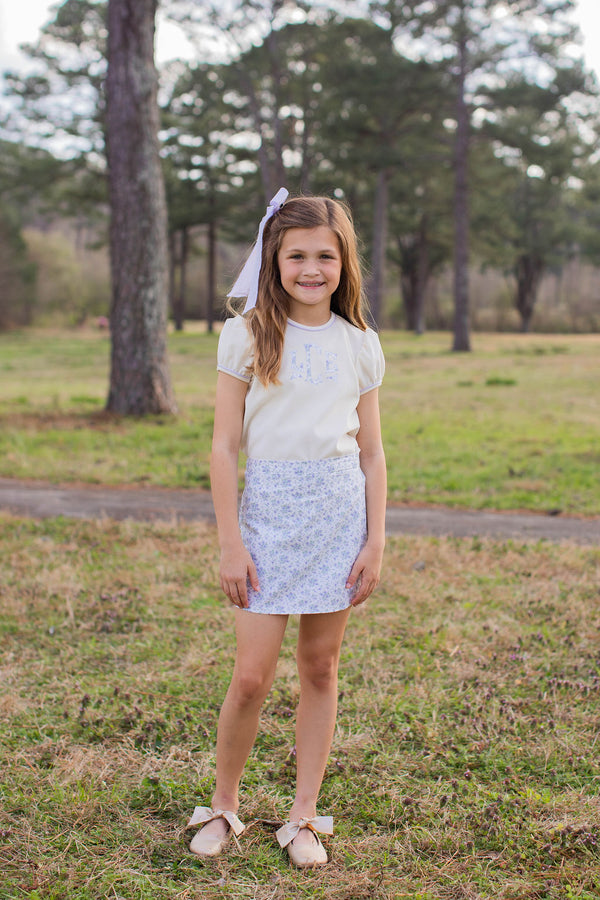 Beth Top in Ivory Non-Wrinkle Corduroy