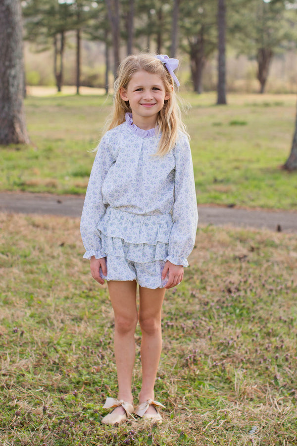 Annabelle Top Long Sleeve in Lavender Fields