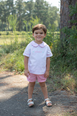 David Shirt Short Sleeve in White Pique