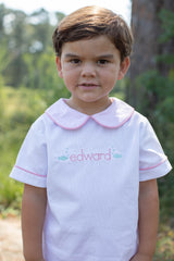 David Shirt Short Sleeve in White Pique