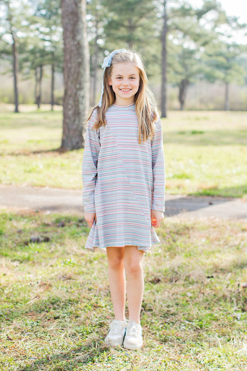 Coco Knit Long Sleeve Dress Premium in Berkshire Stripe Knit
