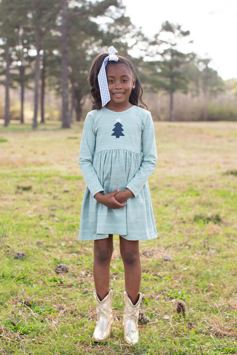 Sophie Knit Dress Long Sleeve Premium in Sage Stripe Knit