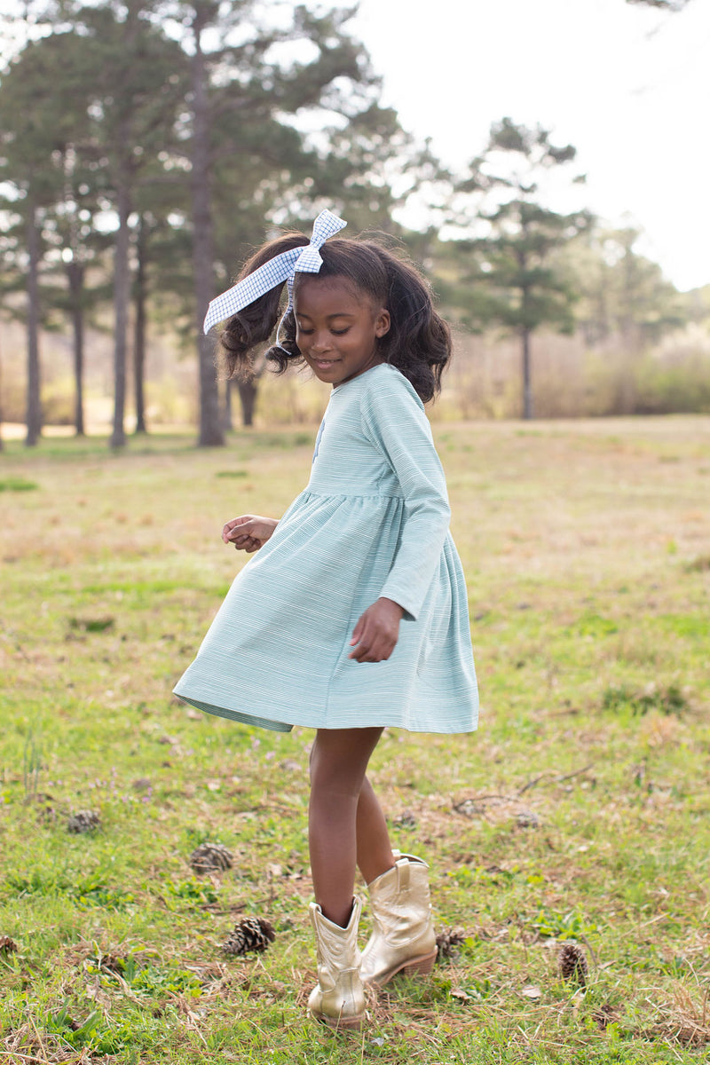 Sophie Knit Dress Long Sleeve Premium in Sage Stripe Knit