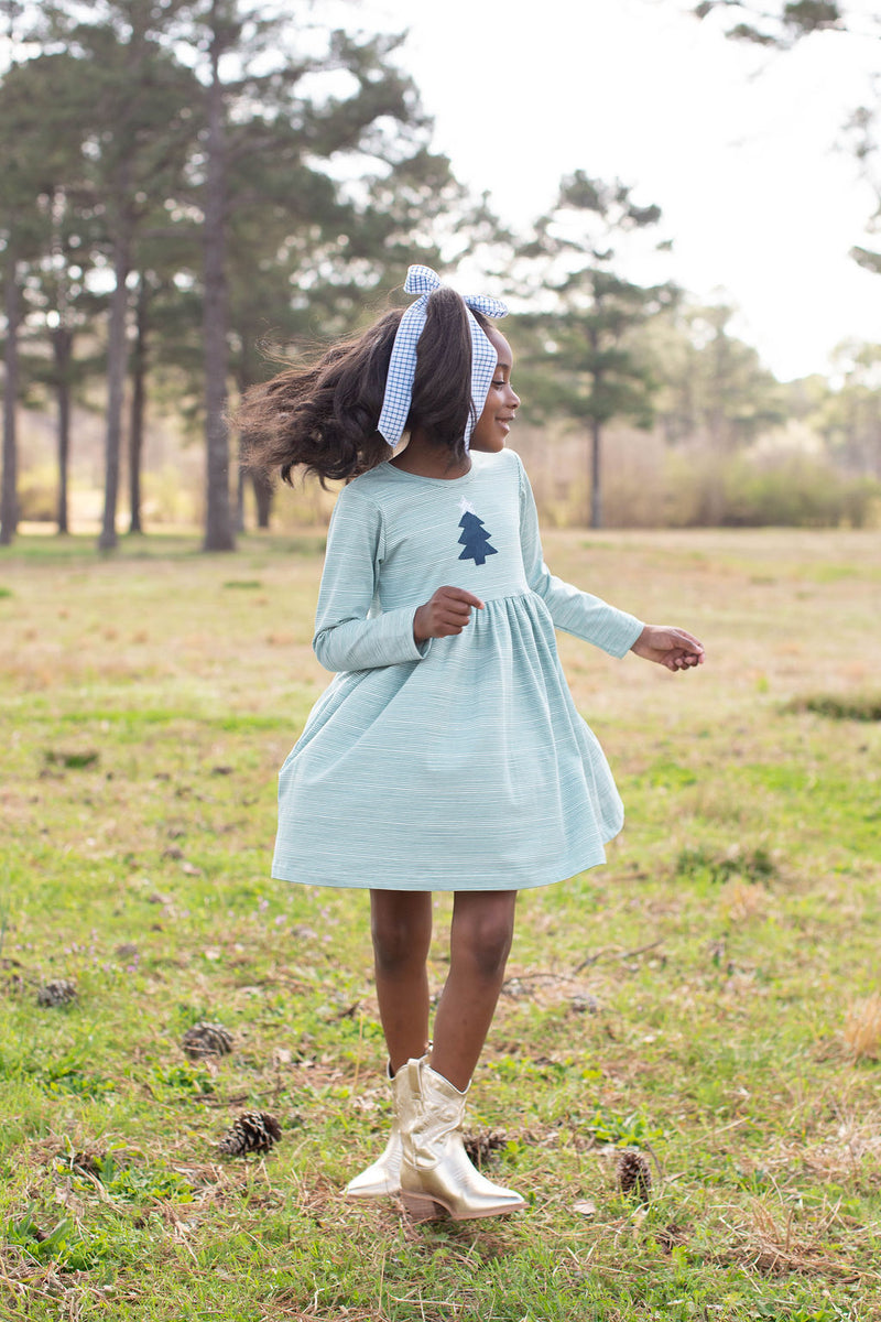 Sophie Knit Dress Long Sleeve Premium in Sage Stripe Knit