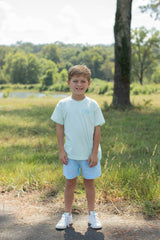 Boy Shorts in Aqua Microcheck