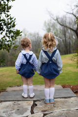 Lee Sunsuit in Cadet Blue Non-Wrinkle Corduroy
