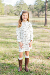 Evie Dress in Duck Hunt Ivory