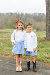 Kate Skirt in Marine Blue Non-Wrinkle Cord