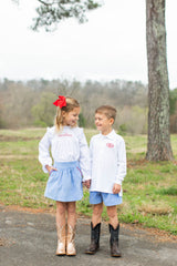 Boy Shorts in Marine Blue Non-Wrinkle Cord
