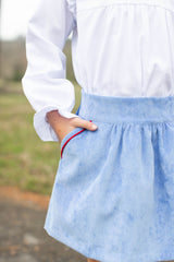 Kate Skirt in Marine Blue Non-Wrinkle Cord