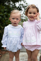 Finley Bubble Long Sleeve NO COLLAR in Blue Superfine Twill