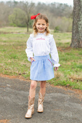 Kate Skirt in Marine Blue Non-Wrinkle Cord