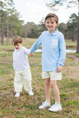 Boy Polo Long Sleeve Light Blue w/ Pocket