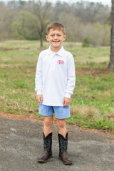 Boy Shorts in Marine Blue Non-Wrinkle Cord