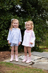 Clara Top Long Sleeve in Light Blue 1/8 Check