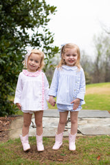 Clara Top Long Sleeve in Bitty Dot Pink Pique