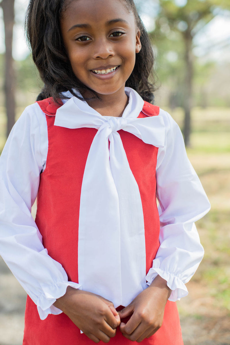 Mary Ann Jumper in Cherry Red Corduroy