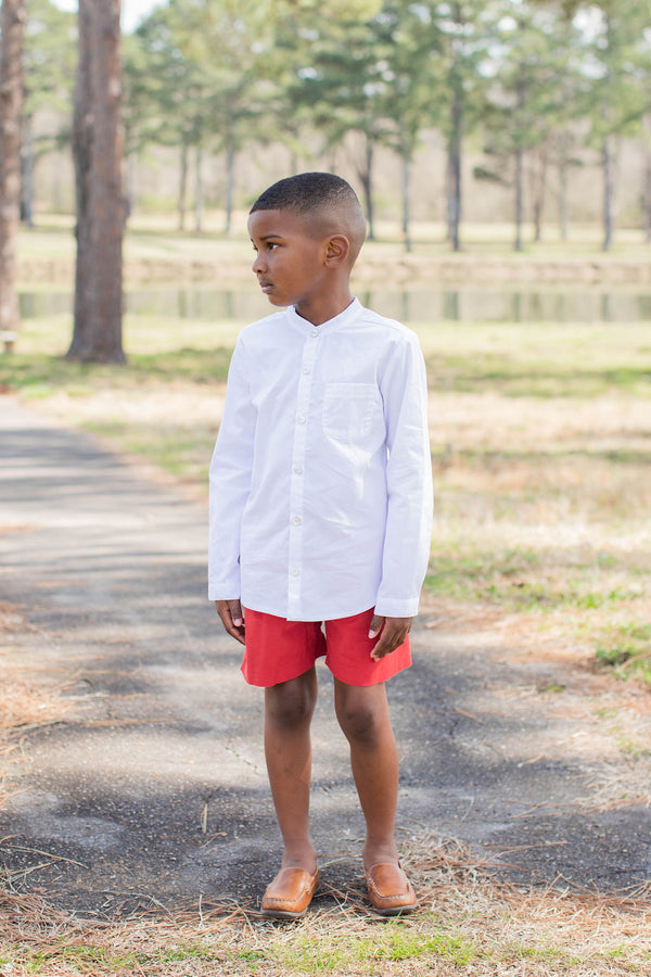 Boy Shorts in Cherry Red Corduroy