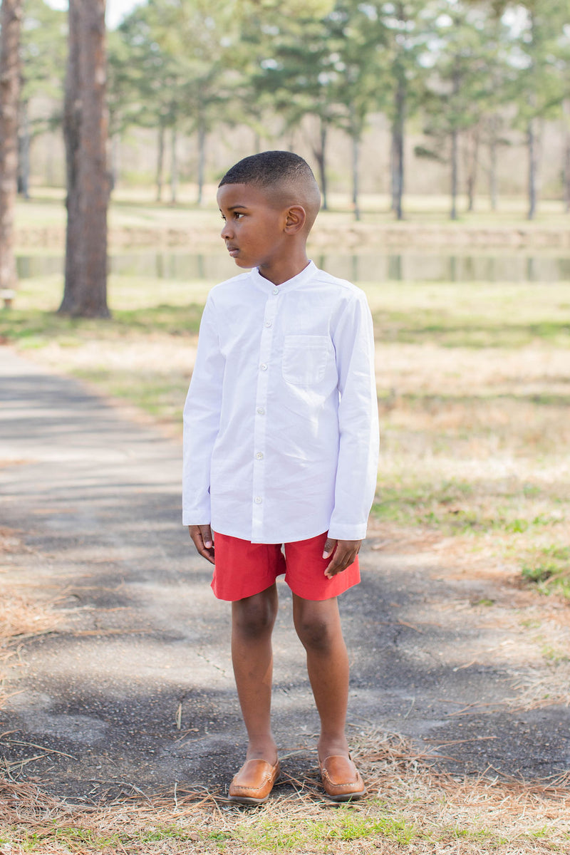 Boy Shorts in Cherry Red Corduroy