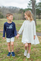 Boy Tee Long Sleeve Navy w/ Helicopter