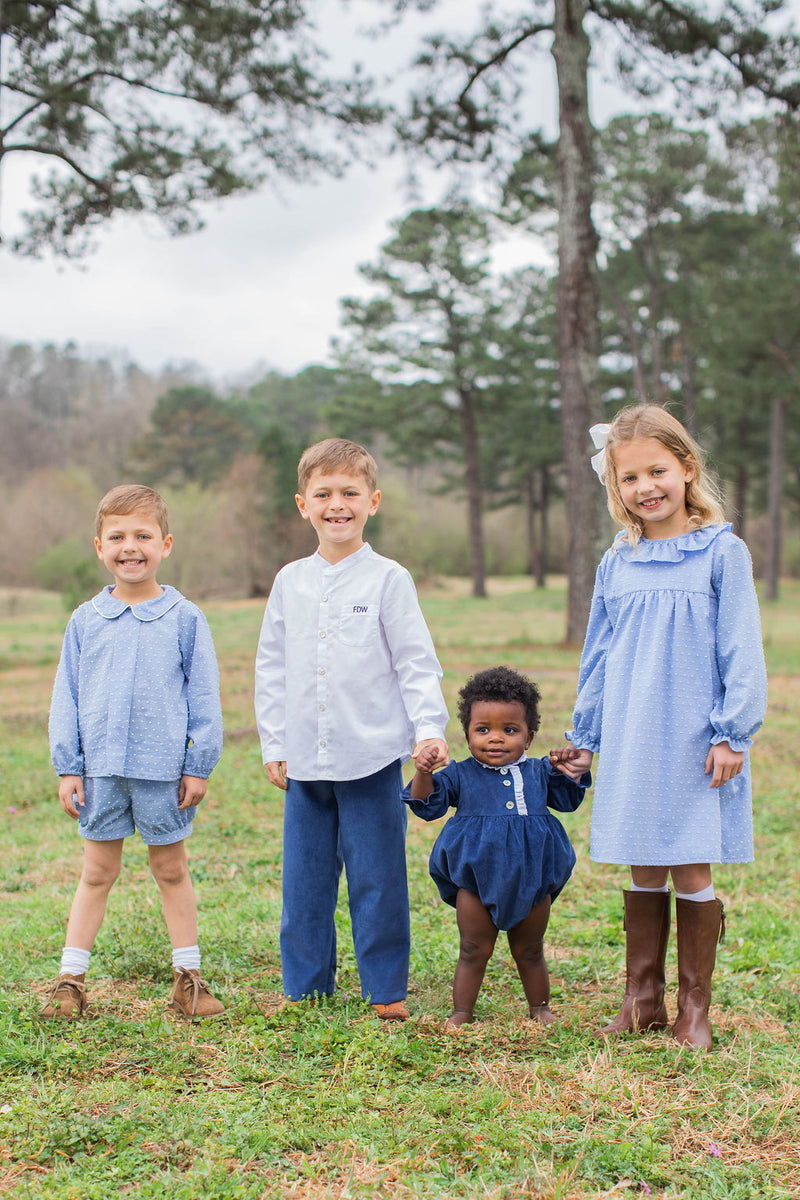 Ellie Bubble in Cadet Blue Non-Wrinkle Cord