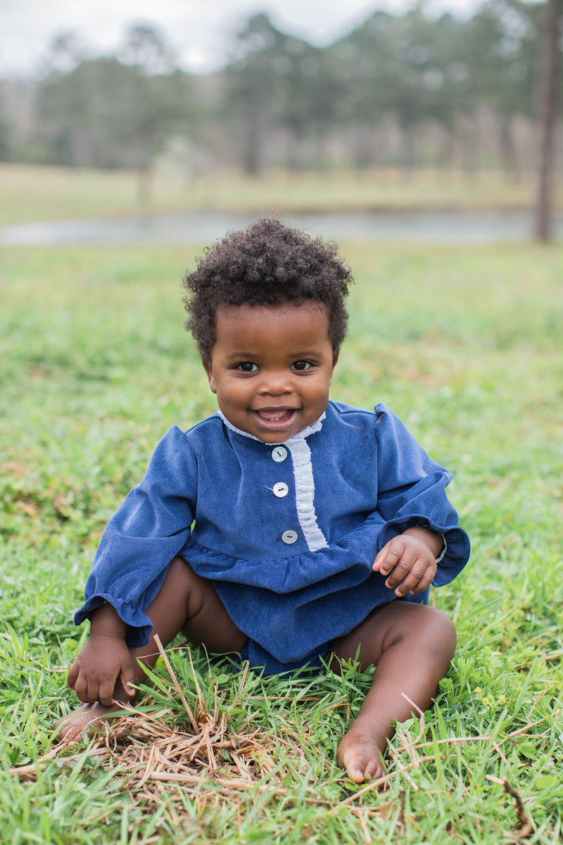 Ellie Bubble in Cadet Blue Non-Wrinkle Cord