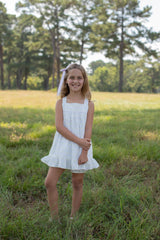 Maddie Top Lined in Pastel Swiss Dots