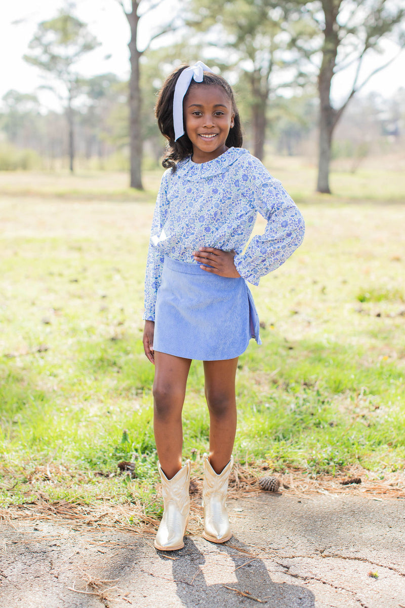 Allyson Top Long Sleeve in Blue Liberty Floral
