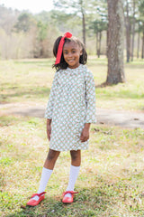 Elizabeth Dress Long Sleeve in Christmas Trellis