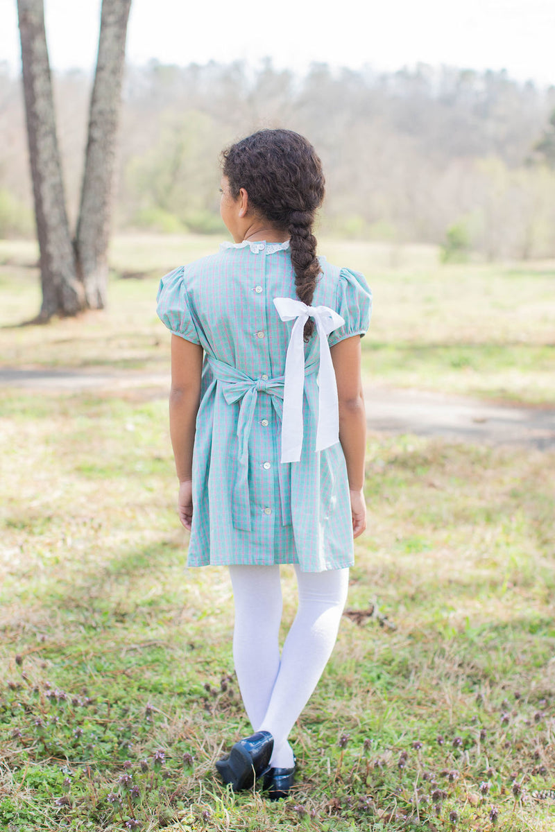 Sissy Dress w/ Lace in Christmas Plaid