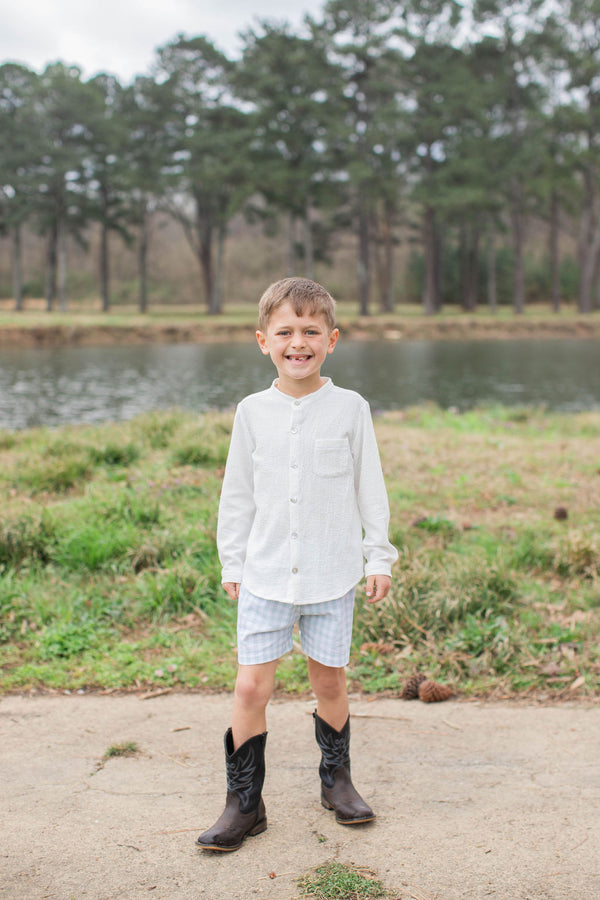 Boy Shorts in Sage Windowpane