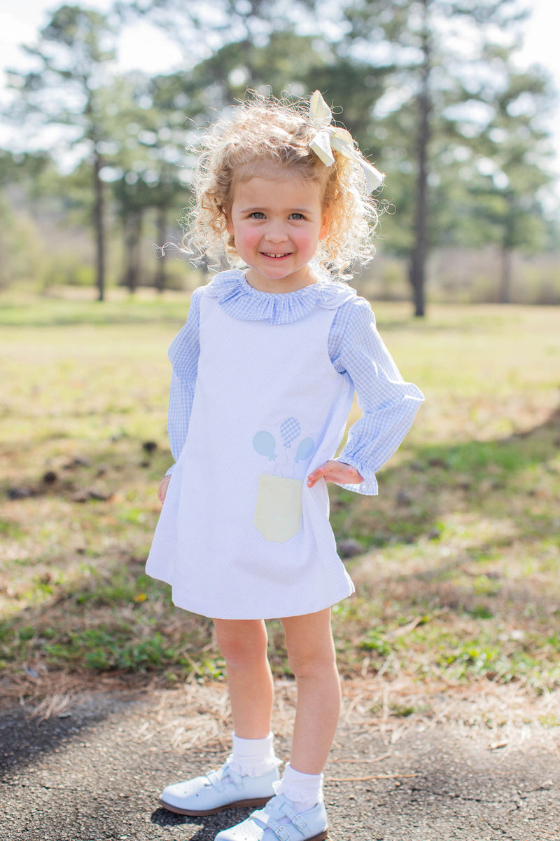 Mary Ann Jumper in Blue Bitty Dot Pique