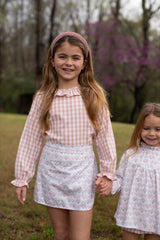 Allyson Top Long Sleeve in Dusty Pink Check