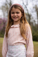 Allyson Top Long Sleeve in Dusty Pink Check