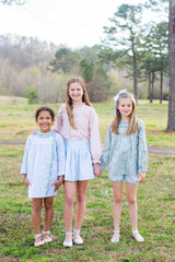 Elizabeth Dress Long Sleeve in Sage Windowpane