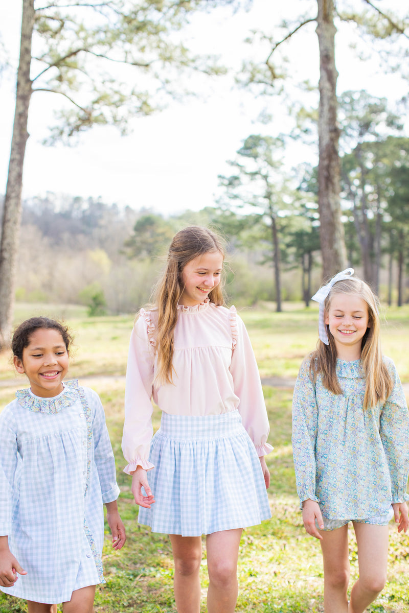 Elizabeth Dress Long Sleeve in Sage Windowpane