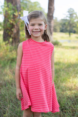 Coco Knit Dress Sleeveless Premium in Poppy Stripe Knit
