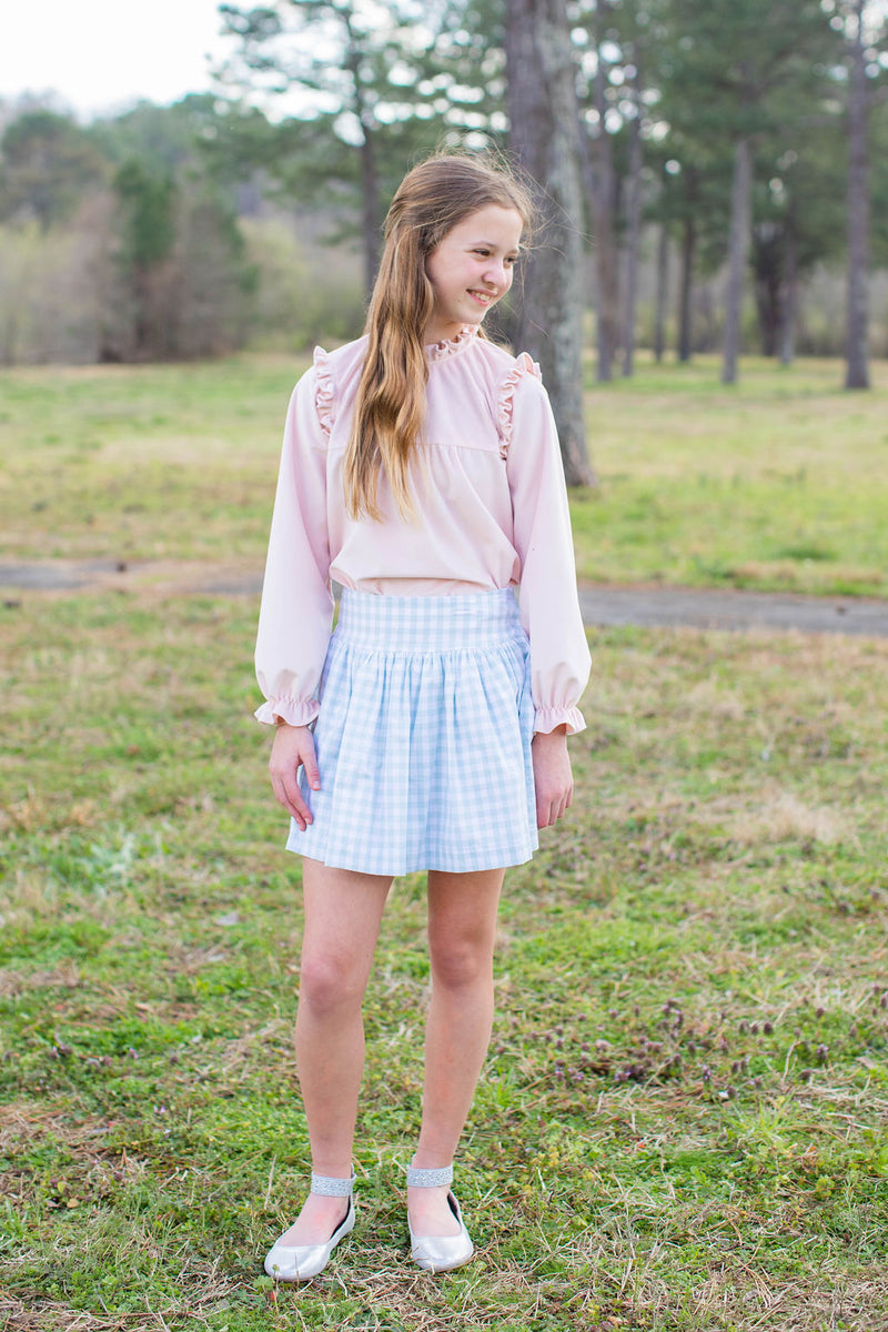 Alie B Skirt in Sage Windowpane