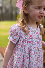 Julianne Dress in Nutcracker Toile Red