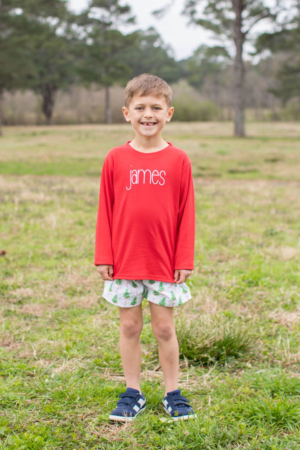 Boy Shorts in Christmas Tree Blue