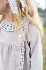 Elizabeth Dress Long Sleeve in Toast Non-Wrinkle Corduroy