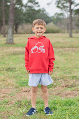 Fleece Hoodie Red with Football w/ Helmet