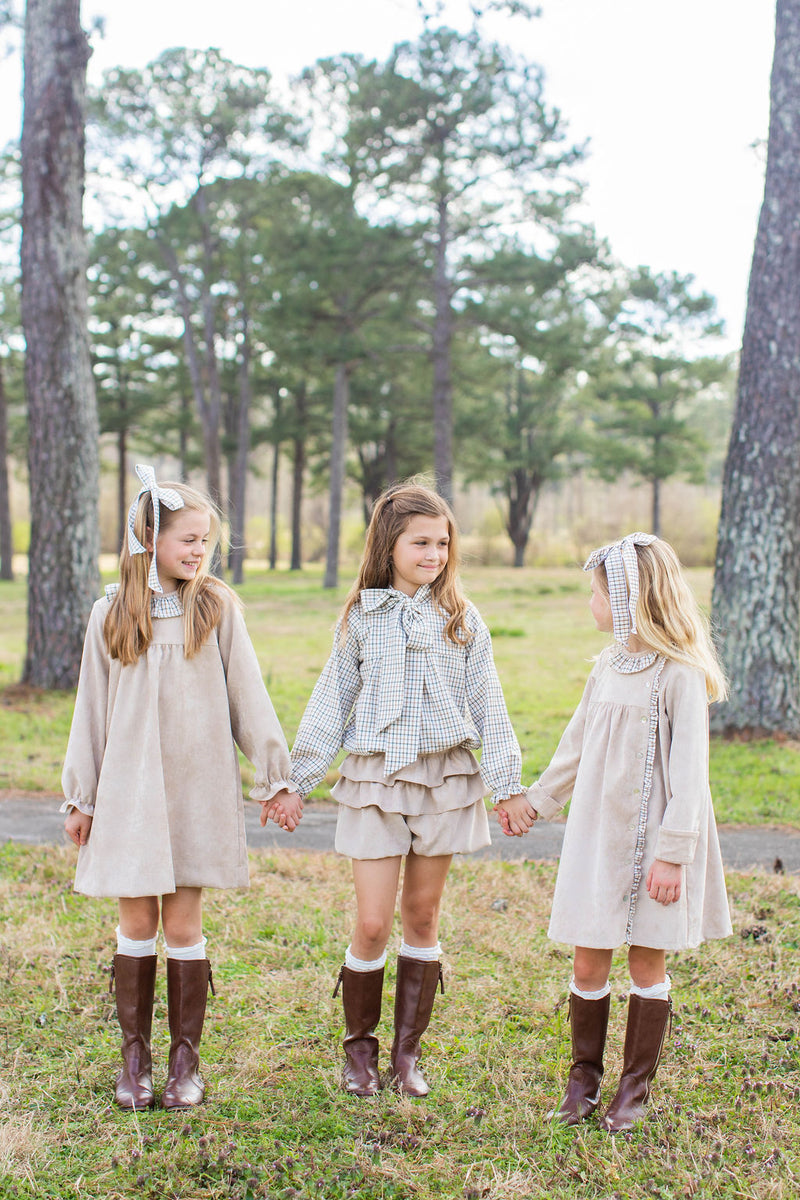 Pippa Dress in Toast Non-Wrinkle Corduroy