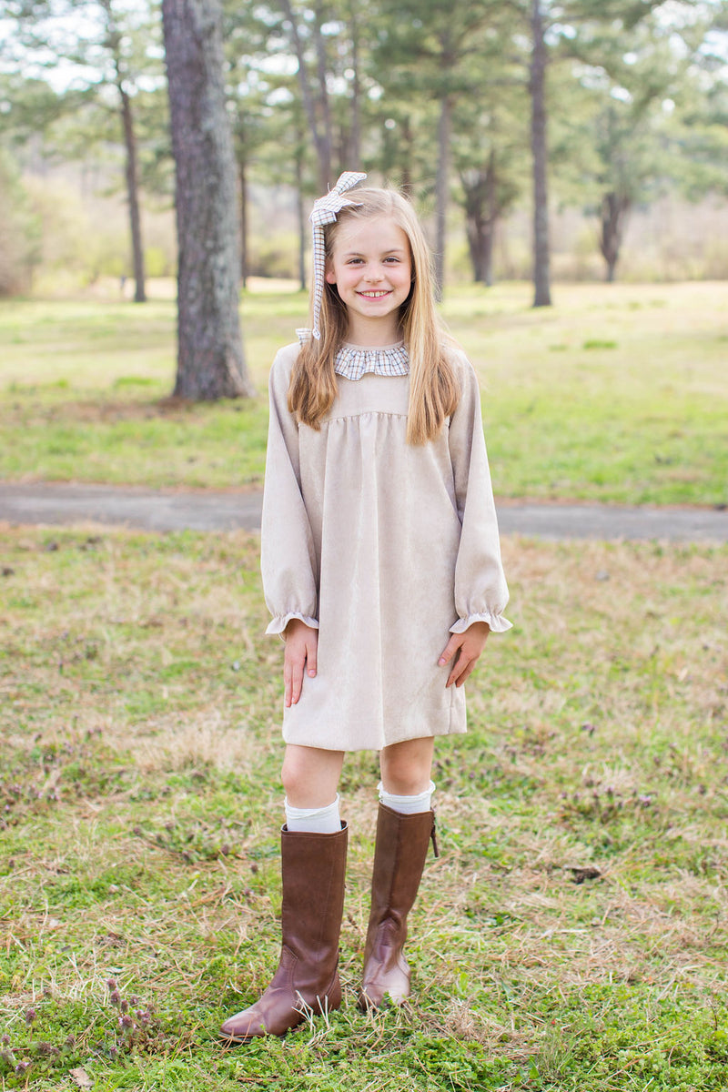 Pippa Dress in Toast Non-Wrinkle Corduroy